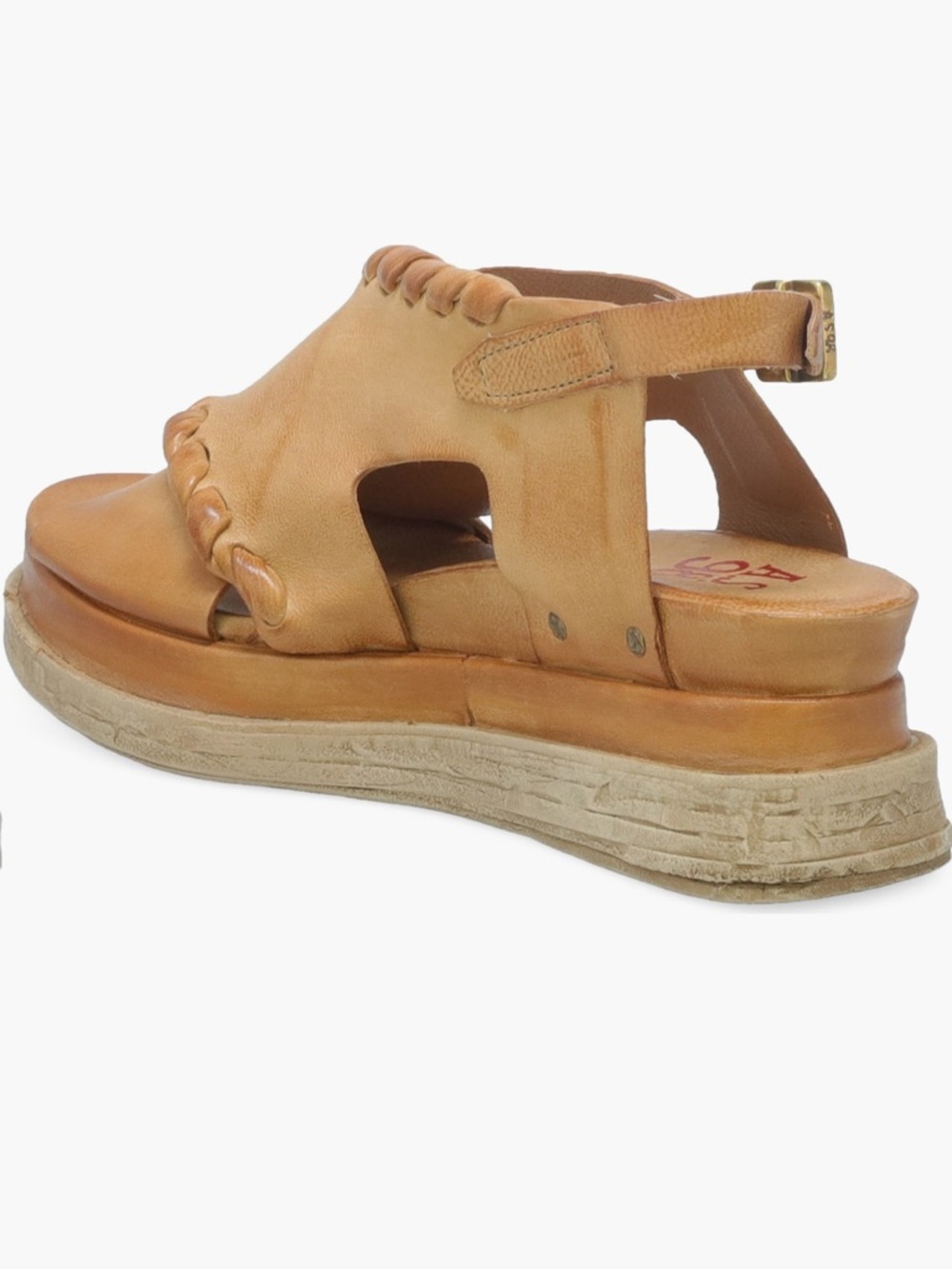 NWT A.S.98 LUMY PLATFORM LEATHER SANDAL IN CAMEL COLOR SIZE EU39/US9 - Picture 4 of 15
